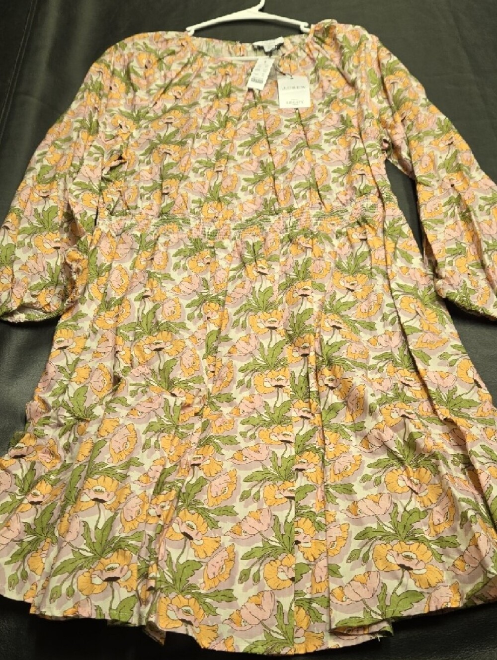 J. Crew Pink Floral Blouse with Yellow Blossoms - Picture 2 of 4